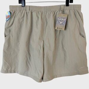 Columbia PFG Backcast III Water Shorts Beige Men's Size XL Mesh-Lined Trunks New
